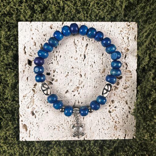 Blue Bead Turtle Peace Bracelet- 10pk- NEW ITEM